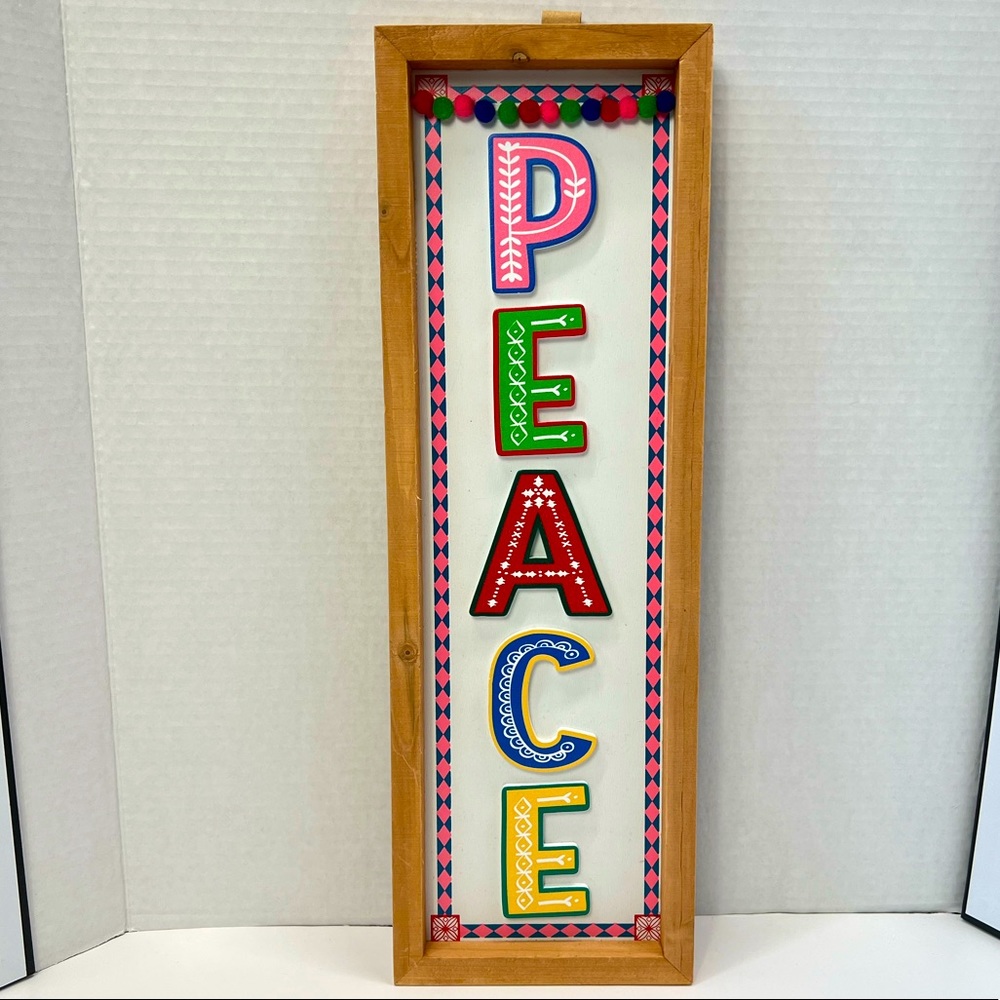 Peace on Earth Tabletop Sign Holiday Time Decor Christmas Nativity Art Indoors